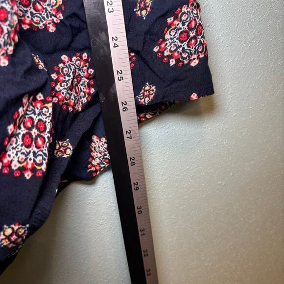 Women's Braeve Navy Red Patterned Off Shoulder Romper Size S - Picture 7 of 10